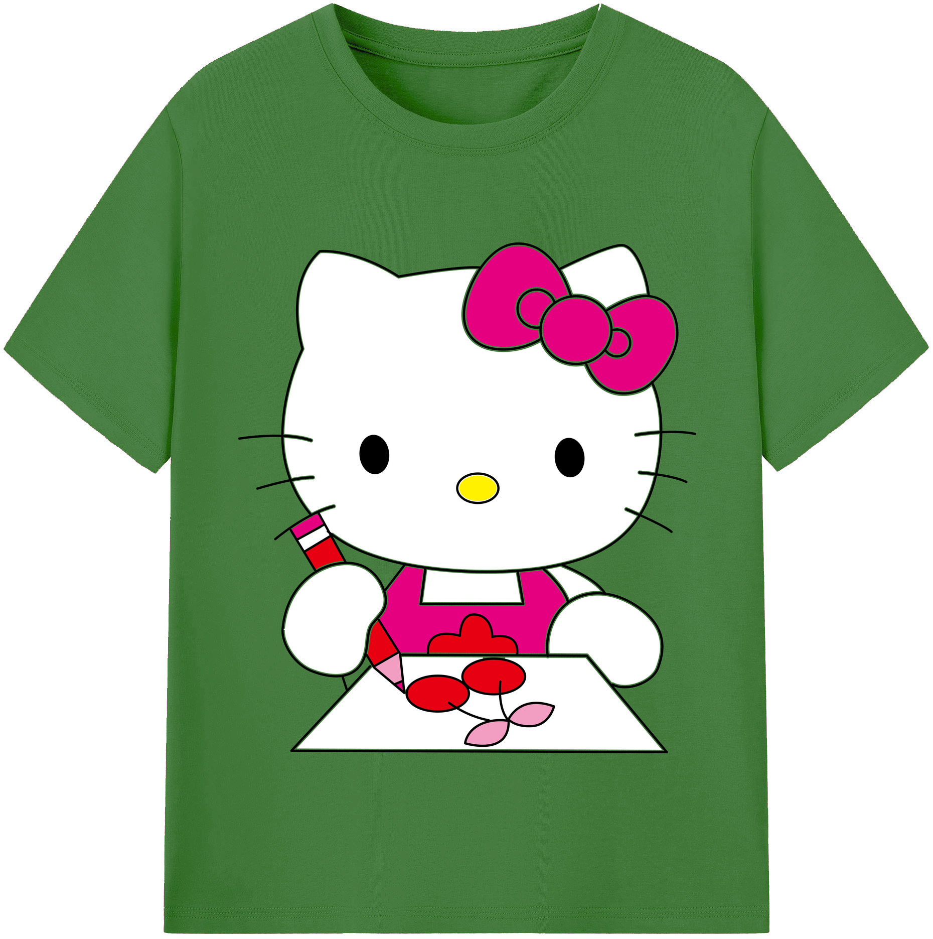（画像用） Hello Kitty ハローキティ レディースカジュアルプリントTシャツ（綿100％）